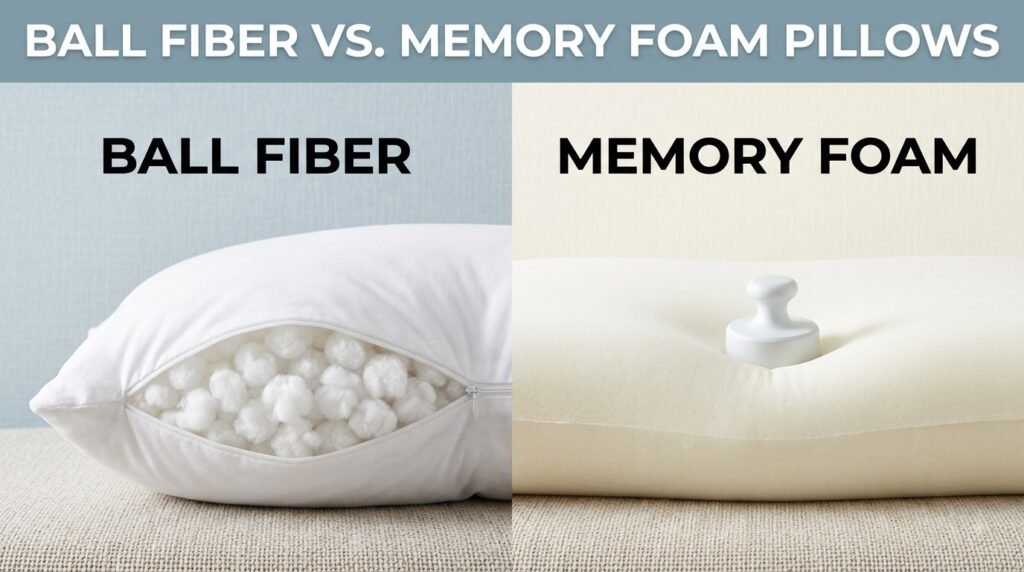 ball fiber pillow vs memory foam pillow