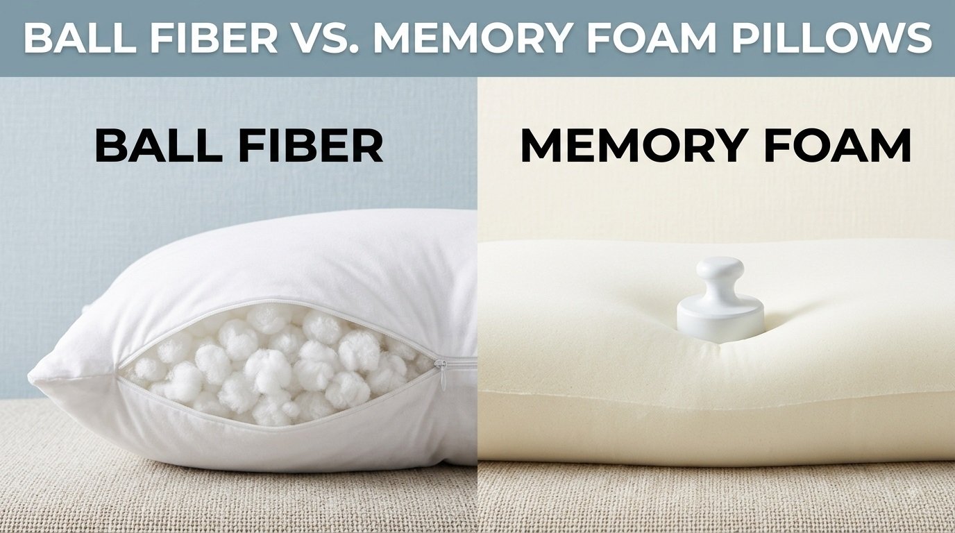 ball fiber pillow vs memory foam pillow